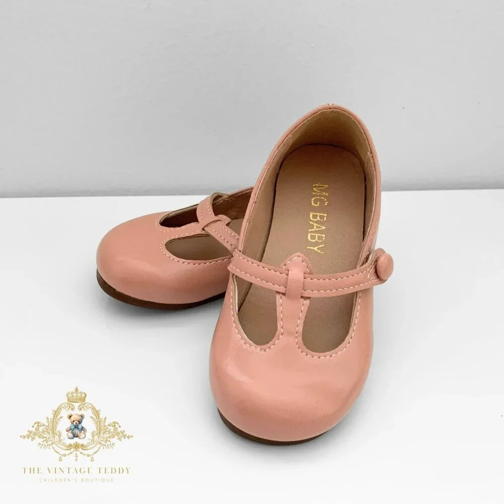 NWT Pretty Girls Mary Jane Flats Vintage Style Children's Shoes Blush Pink 2.5 - Picture 8 of 8